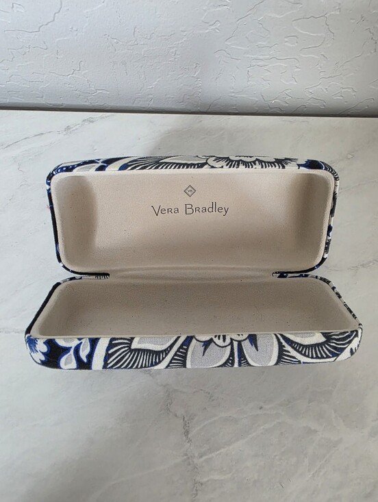 Vera Bradley Accessories - Vera Bradley Navy and White Floral Hard Eyeglass Case